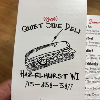 Quiet Side Deli - a hand holding a menu - Delis Near Me - Hazelhurst, Wisconsin Quiet Side Deli - a hand holding a menu - Delis Near Me - Hazelhurst, Wisconsin
