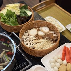 LaMei Hot Pot - Some random options like veggies, mushrooms, crab stick, quail eggs, fresh crunchy meatballs etc