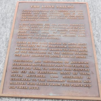 The Lone Sailor - The memorial at the foot of the Lone Sailor Memorial at Vista Point in Sausalito - Landmarks & Historical Buildings Near Me The Lone Sailor - The memorial at the foot of the Lone Sailor Memorial at Vista Point in Sausalito - Landmarks & Historical Buildings Near Me