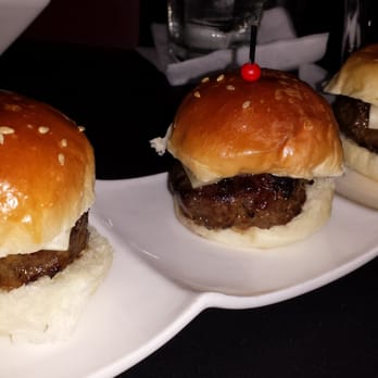 Lava Lounge - Wagyu beef sliders: char-grilled ground wagyu beef marinated with hoisin sauce, thai basil and American cheese ($9) - Lounges Near Me - San Francisco, California