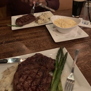 Label Restaurant - Ribeye, asparagus, Mac and Cheese, Mashed Potatoes - Sushi Bars Near Me - Johnson City, Tennessee