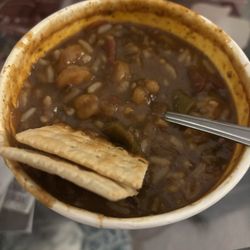 Jason's Deli - Bowl Spicy Seafood Gumbo with crackers