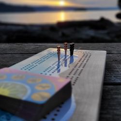 Martha's Beach - New Year's Eve cribbage game on the beach.