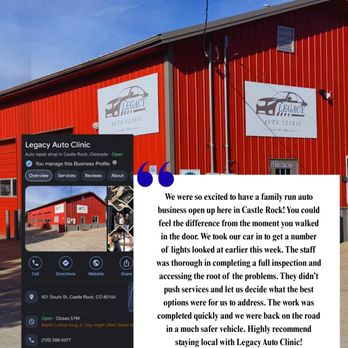 Legacy Auto Clinic - Auto Repair Near Me - Castle Rock, Colorado Legacy Auto Clinic - Auto Repair Near Me - Castle Rock, Colorado