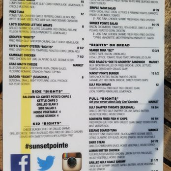 Sunset Pointe - One page of locally sourced tasty bights - Bars Near Me - Fairhope, Alabama