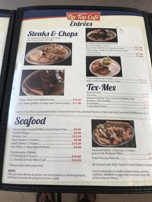 Menu photo 4 Tip Top Cafe San Antonio, TX