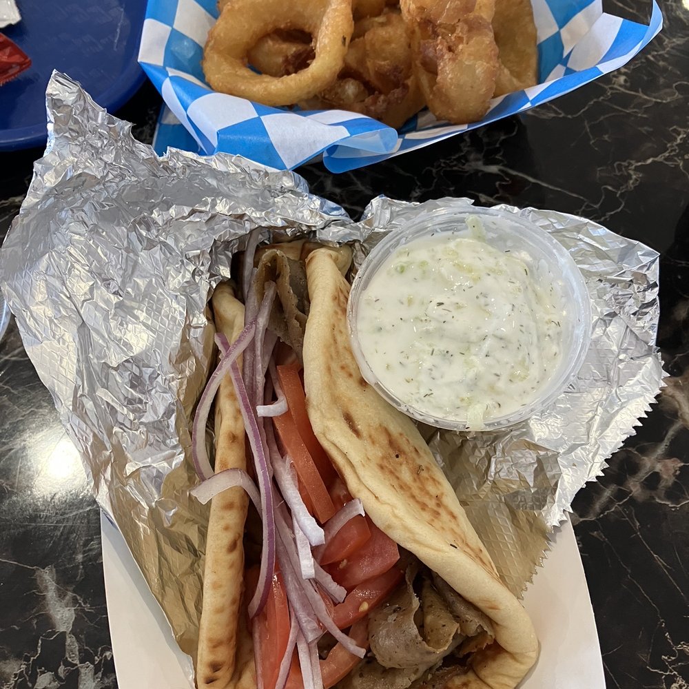 Gyro 101 Phoenix - Gyro with Tzatziki and onion rings! - Mediterranean Near Me - Phoenix, Arizona Gyro 101 Phoenix - Gyro with Tzatziki and onion rings! - Mediterranean Near Me - Phoenix, Arizona