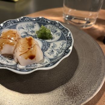 Omakase By Aung - Sea Scallop with Pickle Wasabi - Sushi Bars Near Me - Honolulu, Hawaii Omakase By Aung - Sea Scallop with Pickle Wasabi - Sushi Bars Near Me - Honolulu, Hawaii