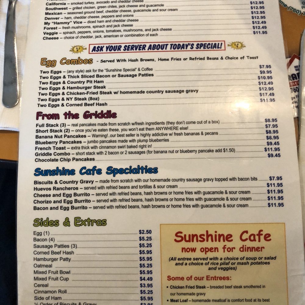 Sunshine Cafe - Breakfast & Brunch Near Me - Cathedral City, California Sunshine Cafe - Breakfast & Brunch Near Me - Cathedral City, California