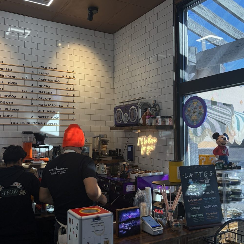 Litchfield Perk - The baristas workplace/checkout area (tight when you walk in) - Coffee & Tea Near Me - Litchfield Park, Arizona Litchfield Perk - The baristas workplace/checkout area (tight when you walk in) - Coffee & Tea Near Me - Litchfield Park, Arizona