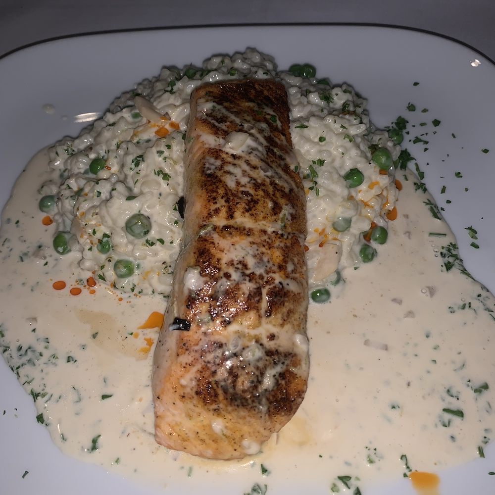 Bistro 46 - Lemon pepper salmon with risotto - New American Near Me - Morristown, New Jersey Bistro 46 - Lemon pepper salmon with risotto - New American Near Me - Morristown, New Jersey