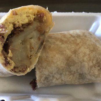 Carnitas Express - Ham & Egg Breakfast Burrito w/ Potatoes & Cheese. Breakfast of Champions! Love it! - Mexican Near Me - Menifee, California