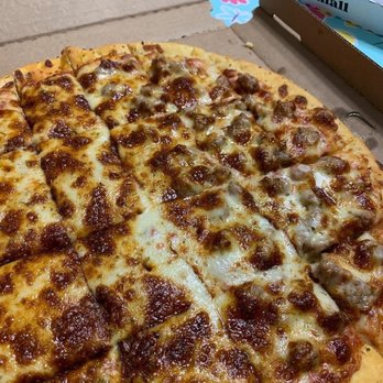 Nancy's Pizza - Thin crust, half sausage, half pepperoni (hidden under all that cheese). - Pizza Near Me - Crystal Lake, Illinois Nancy's Pizza - Thin crust, half sausage, half pepperoni (hidden under all that cheese). - Pizza Near Me - Crystal Lake, Illinois