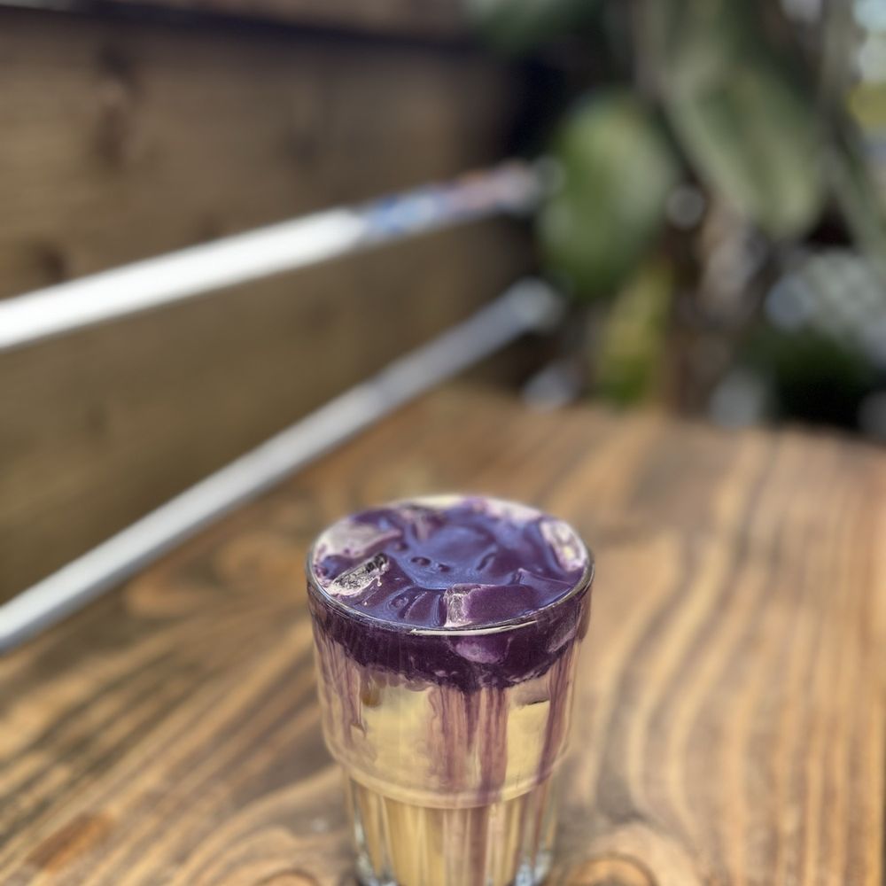 Yonder Coffee - Iced Coffee with Ube cold foam - Coffee & Tea Near Me - Northridge, California