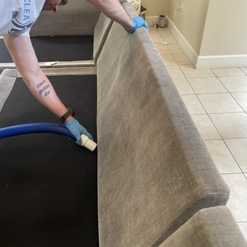 Eco Carpet Clean - Sofa during cleaning - Carpet Cleaning Near Me - Panorama City, California