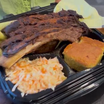Ribs Against the Machine - Combo plate: beef ribs, vinegar slaw and cornbread - Barbeque Near Me - Burbank, California