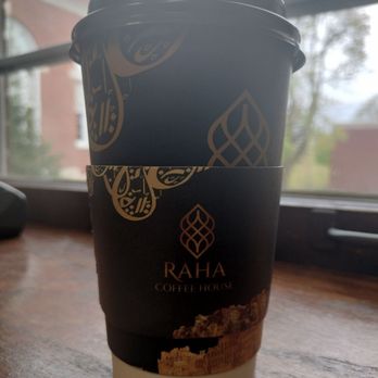 Raha Coffehouse - 16 ounce Raha Mofawar, to-go cup. - Coffee & Tea Near Me - Buffalo, New York Raha Coffehouse - 16 ounce Raha Mofawar, to-go cup. - Coffee & Tea Near Me - Buffalo, New York