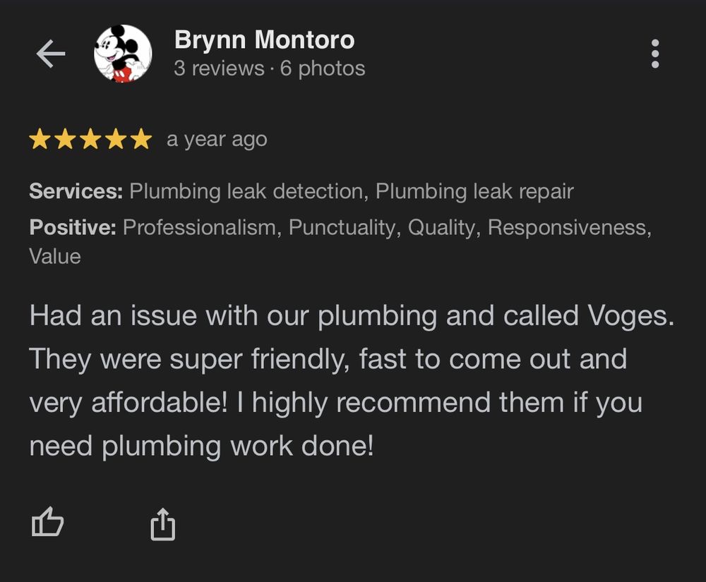 Slide of E Voges Plumbing & Heating