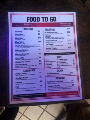 Menu photo 2 Food To Go Clarkston, GA