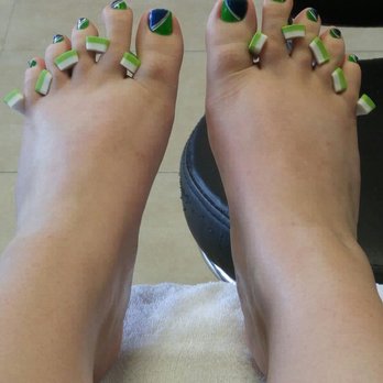Nail Spa - Seahawks colors! - Nail Salons Near Me - Kent, Washington