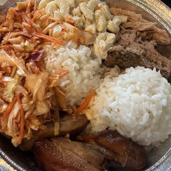 Moku Hawaiian Grill - Teriyaki chicken and kalua pork with Mac salad and kimchee slaw. - Hawaiian Near Me - Phoenix, Arizona