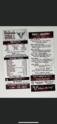 Menu photo 2 Baba's Grill Newark, OH