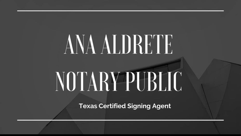 ANA ALDRETE 7556 Le Conte Dr, El Paso, Texas Notaries Phone