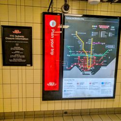 Bloor-Yonge Subway Station - Map heading up to the Yonge St exit - east side