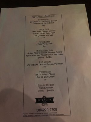 Menu photo 4 Ireland's Pub Clinton Township, MI Menu photo 4 Ireland's Pub Clinton Township, MI