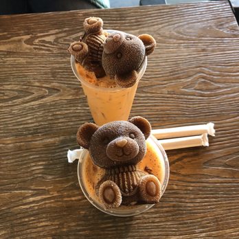Leafy - Thai iced tea with bear ice cube on top - Asian Fusion Near Me - Pembroke Pines, Florida Leafy - Thai iced tea with bear ice cube on top - Asian Fusion Near Me - Pembroke Pines, Florida