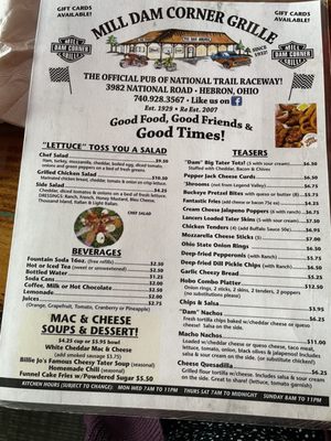 Menu photo 2 Mill Dam Corner Grille Hebron, OH
