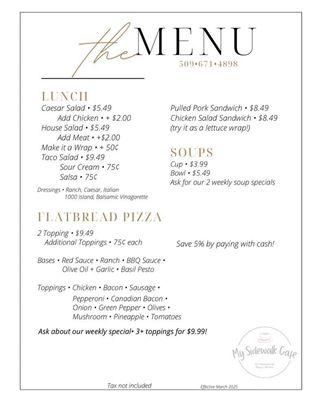 Menu photo 6 My Sidewalk Cafe Newport, WA Menu photo 6 My Sidewalk Cafe Newport, WA