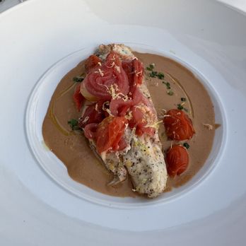 Santo - Branzino with tomato voulette - Mediterranean Near Me - Nashville, Tennessee Santo - Branzino with tomato voulette - Mediterranean Near Me - Nashville, Tennessee