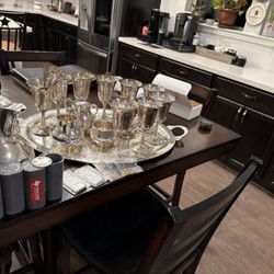Texas Coins and Jewelry - Sterling silver tea set with goblets and American Silver Eagles!