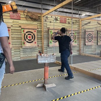 Stumpy's Hatchet House - Green Brook - Teaching us! - Axe Throwing Near Me - Green Brook, New Jersey