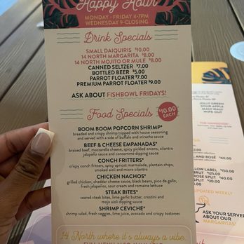 14 North Daiquiri Bar - menu - Cocktail Bars Near Me - Dania Beach, Florida