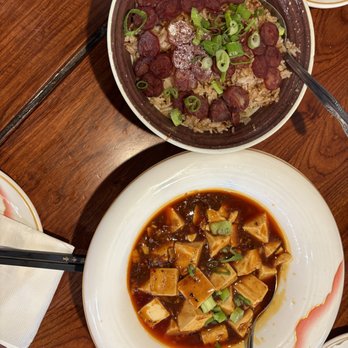 Noodle Talk - Mapo tofu and green onion rice with sausage - Chinese Near Me - Sunnyvale, California Noodle Talk - Mapo tofu and green onion rice with sausage - Chinese Near Me - Sunnyvale, California