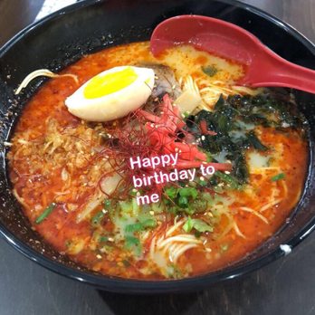 Raijin Ramen - The spicy red chili. It was my birthday, hence the caption. And boy was this a great gift. - Ramen Near Me - Tucson, Arizona Raijin Ramen - The spicy red chili. It was my birthday, hence the caption. And boy was this a great gift. - Ramen Near Me - Tucson, Arizona