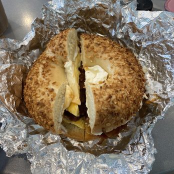 Salty Bagel - bacon , egg and cheese on a multigrain bagel! - Bagels Near Me - Cocoa Beach, Florida Salty Bagel - bacon , egg and cheese on a multigrain bagel! - Bagels Near Me - Cocoa Beach, Florida