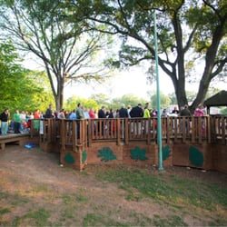 Bessie Branham Park - Kirkwood UCC celebrating Easter with a sunrise service in Bessie Branham Park's "treehouse."
