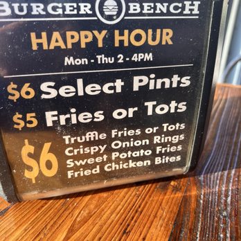 Burger Bench - Happy hour specials - American Near Me - Escondido, California