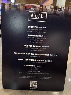 Menu photo 1 AYCE Las Vegas, NV