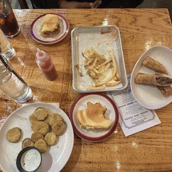 DBG - Happy hour bites! Smash burgers, cheese fries, fried pickles, and cheesesteak egg rolls! - Burgers Near Me - Philadelphia, Pennsylvania