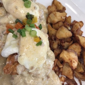 Four Friends Kitchen - Chicken fried benedict - Southern Near Me - Denver, Colorado Four Friends Kitchen - Chicken fried benedict - Southern Near Me - Denver, Colorado