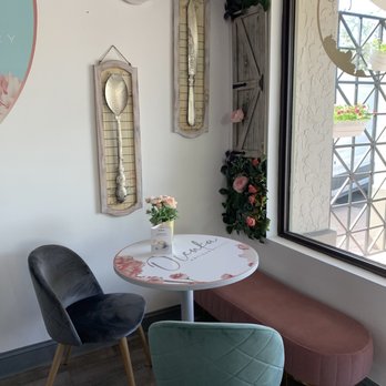 Olenka Peruvian Bistro - Cute velvety chairs - Bakeries Near Me - Weston, Florida