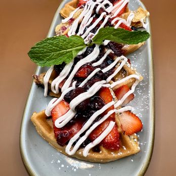 The Churro Waffle - Berry Waffle - Breakfast & Brunch Near Me - Chicago, Illinois