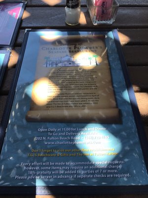 Menu photo 4 Charlotte Plummer Seafare Restaurant Rockport, TX