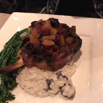 Ruvo - Pork Chop (Price Fixe Entree) Huge portion of Fig & Goat Cheese Risotto with a nice piece of pork - Italian Near Me - Port Jefferson, New York Ruvo - Pork Chop (Price Fixe Entree) Huge portion of Fig & Goat Cheese Risotto with a nice piece of pork - Italian Near Me - Port Jefferson, New York