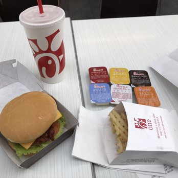 Chick-fil-A - Chicken Deluxe and Waffle Fries - Fast Food Near Me - Jersey City, New Jersey