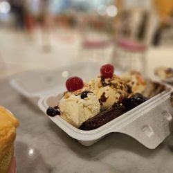 The Original Rainbow Cone - Turtle Brownie with vanilla and stuff